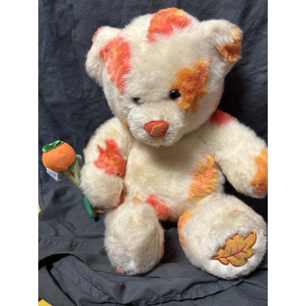 Build-A-Bear Workshop Autumn Leaf Splatter Bear Fall Plush Pumpkin Wand